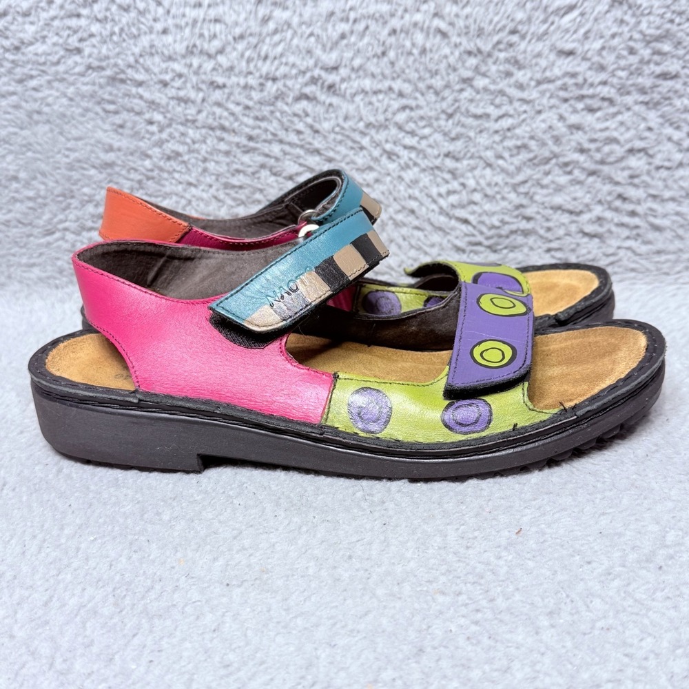 Naot Karenna Jill Stern Womens Size 9 Sandals Colorful Hand Painted Leather